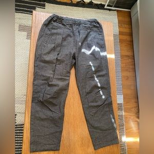 Grey work trousers